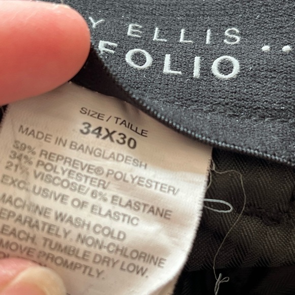 Perry Ellis Portfolio black dress pants size 34 - Picture 4 of 7